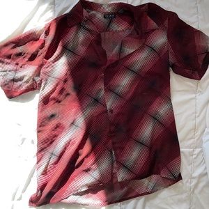 Men’s red button down